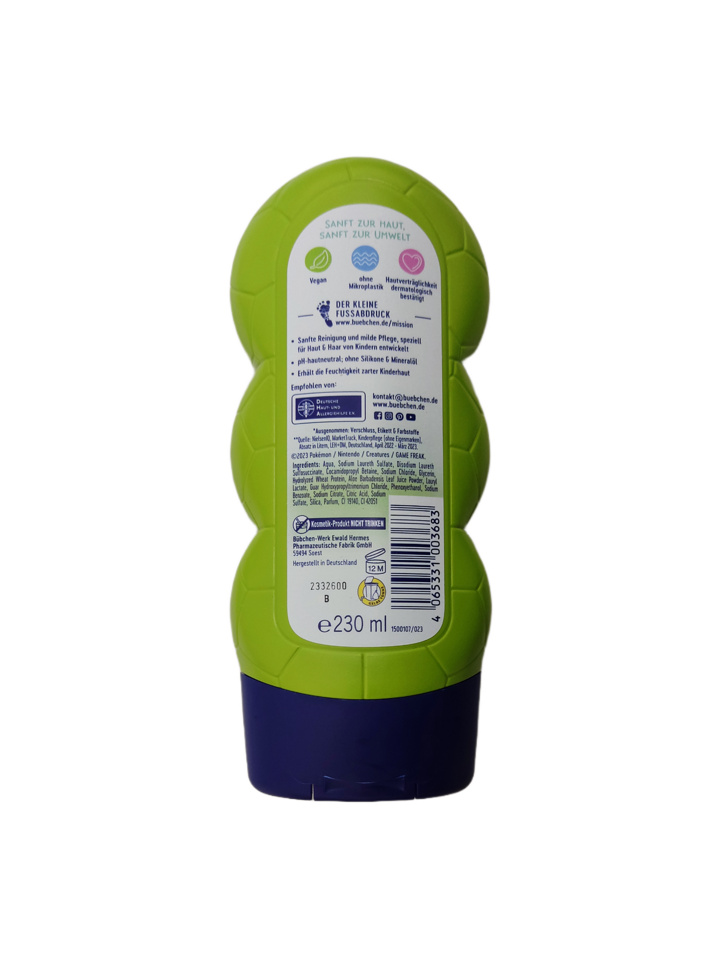 Pokémon Kinder Shampoo & Duschgel 2in1 Bübchen 230 ml - Bisasam (grün) - Anime Beyond