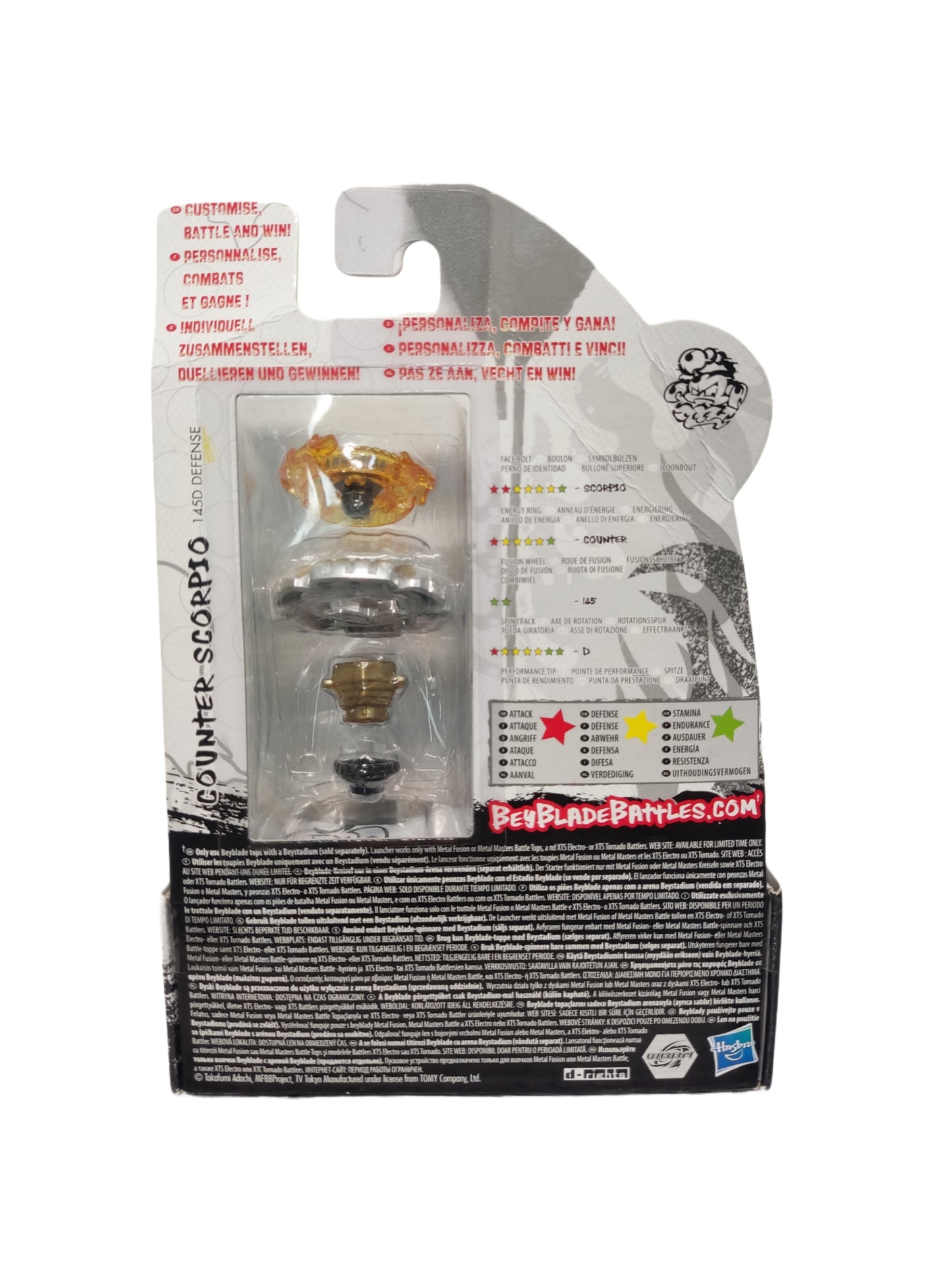 Counter Scorpio B-125 145D Defense Hasbro Beyblade Metal Masters - Anime Beyond