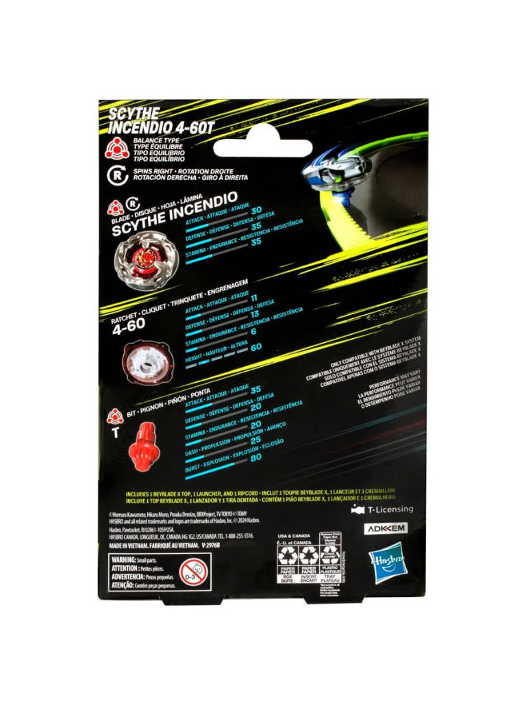 Scythe Incendio 4-60T Hasbro Beyblade X