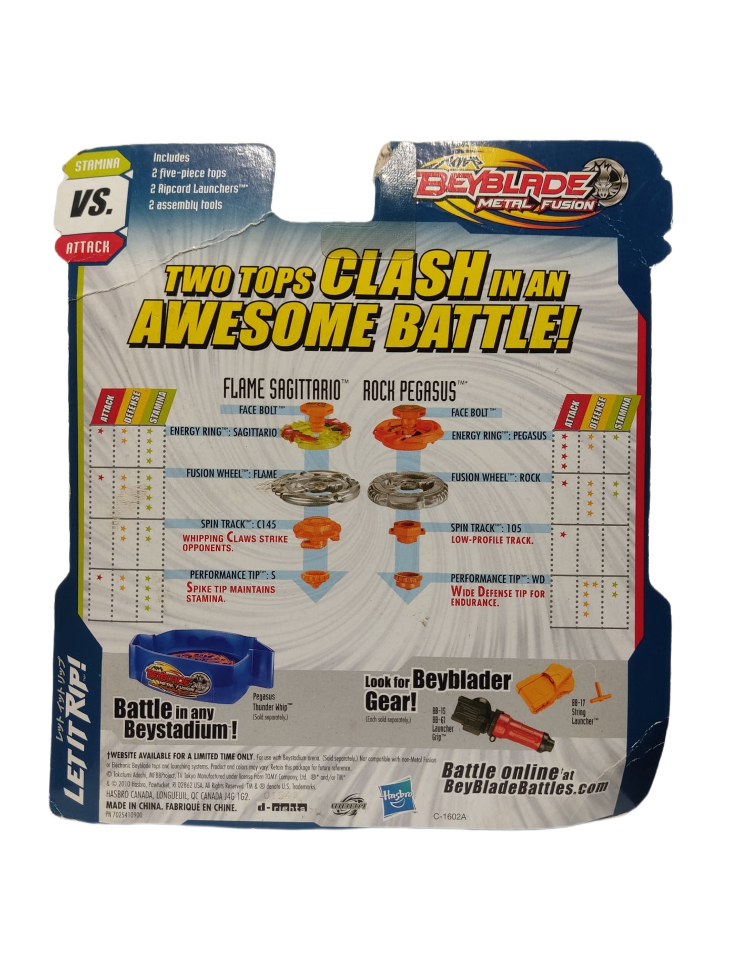 2-Pack: Flame Sagittario BB-35A und Rock Pegasus B-104 Hasbro Beyblade Metal Fusion - Anime Beyond