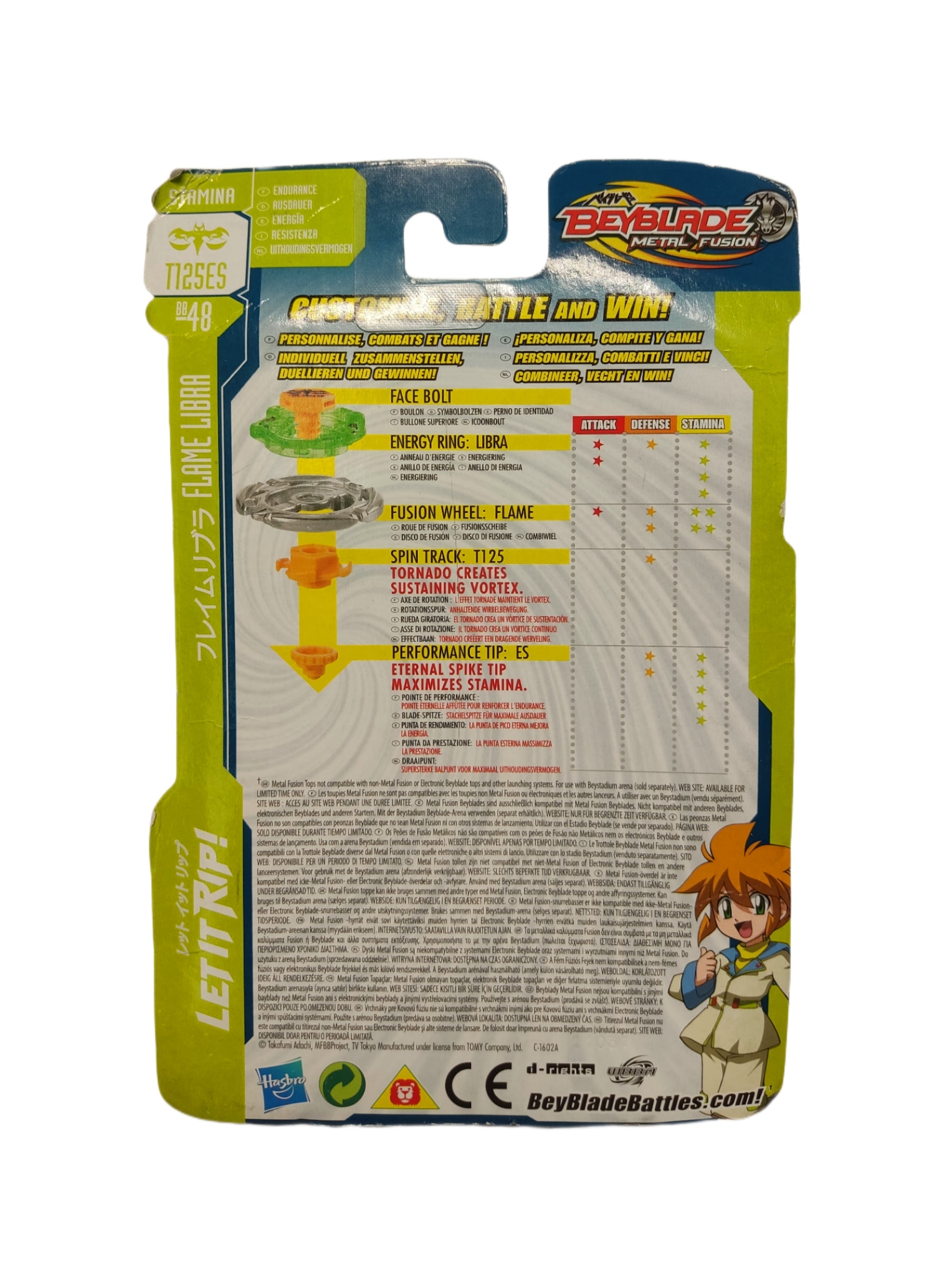 Flame Libra BB-48 T125ES Stamina Hasbro Beyblade Metal Fusion - Anime Beyond