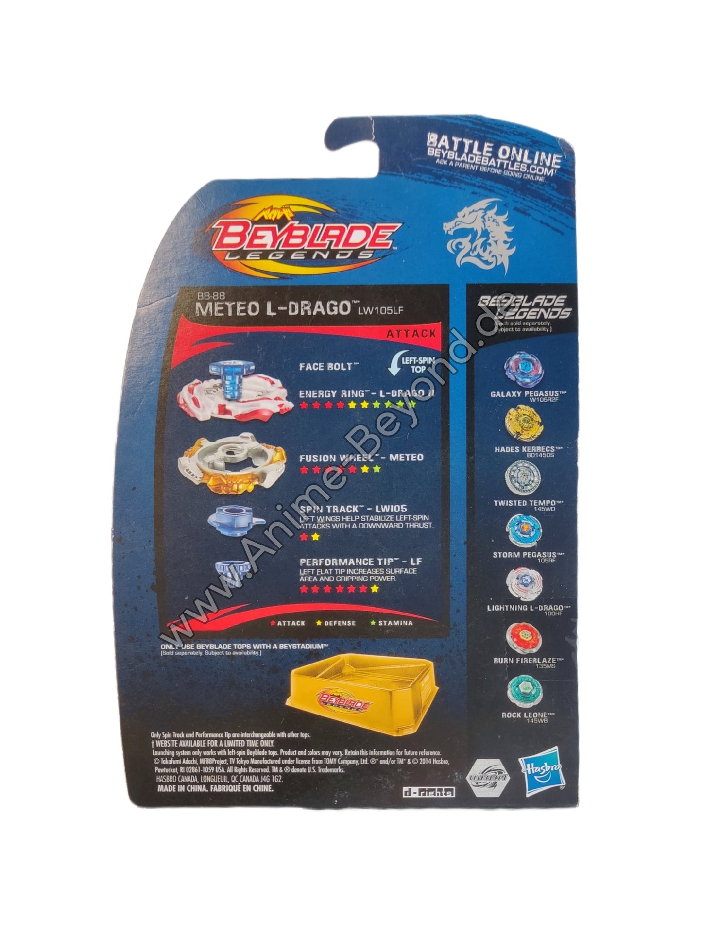 Meteo L-Drago BB-88 LW105LF Attack Hasbro Beyblade Legends - Anime Beyond