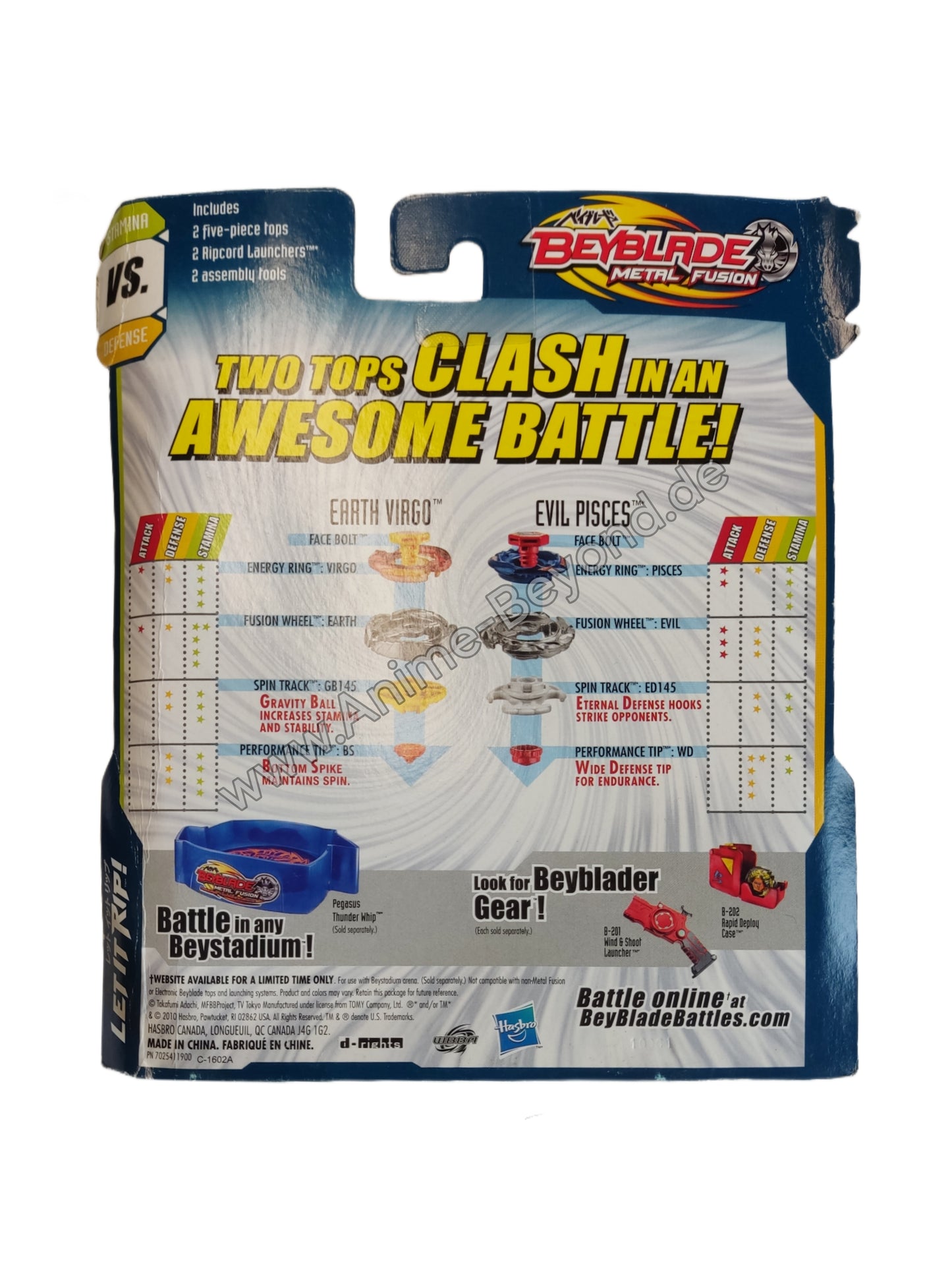 2-Pack: Earth Virgo BB-60A und Evil Pisces B-111 Hasbro Beyblade Metal Fusion - Anime Beyond