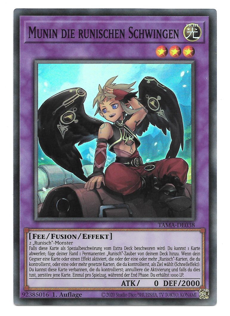 Yu-Gi-Oh! TAMA-DE038 - Munin die runischen Schwingen (Super Rare) - Anime Beyond