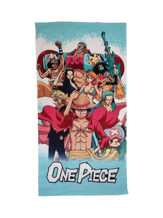 One Piece Strandtuch hellblau 140x70cm (Polyester)