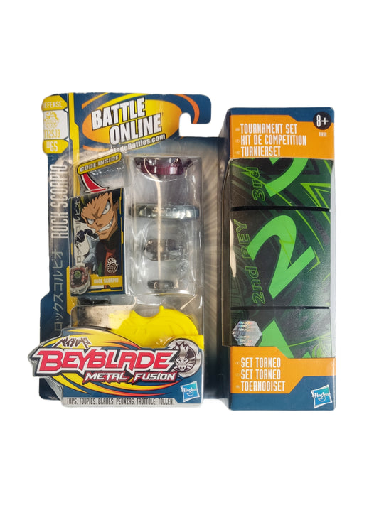 Tournament Set Rock Scorpio BB-65 T125JB Defense Hasbro Beyblade Metal Fusion - Anime Beyond