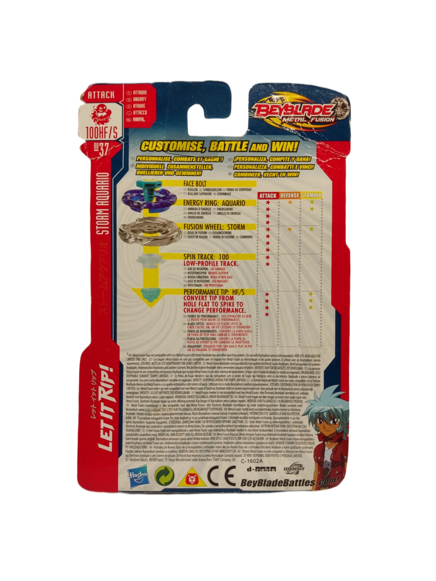 Storm Aquario BB-37 100HF/S Attack Hasbro Beyblade Metal Fusion - Anime Beyond