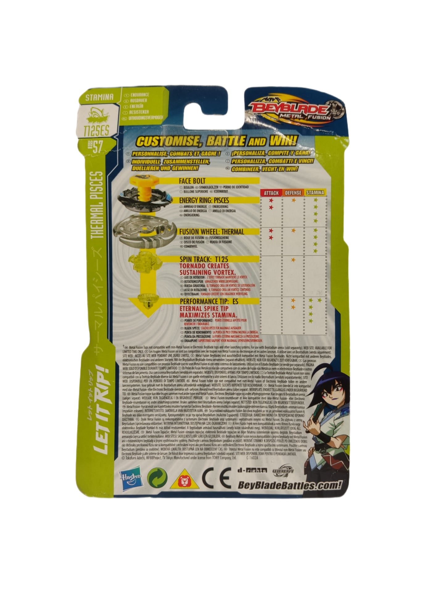 Thermal Pisces BB-57 T125ES Stamina Hasbro Beyblade Metal Fusion - Anime Beyond