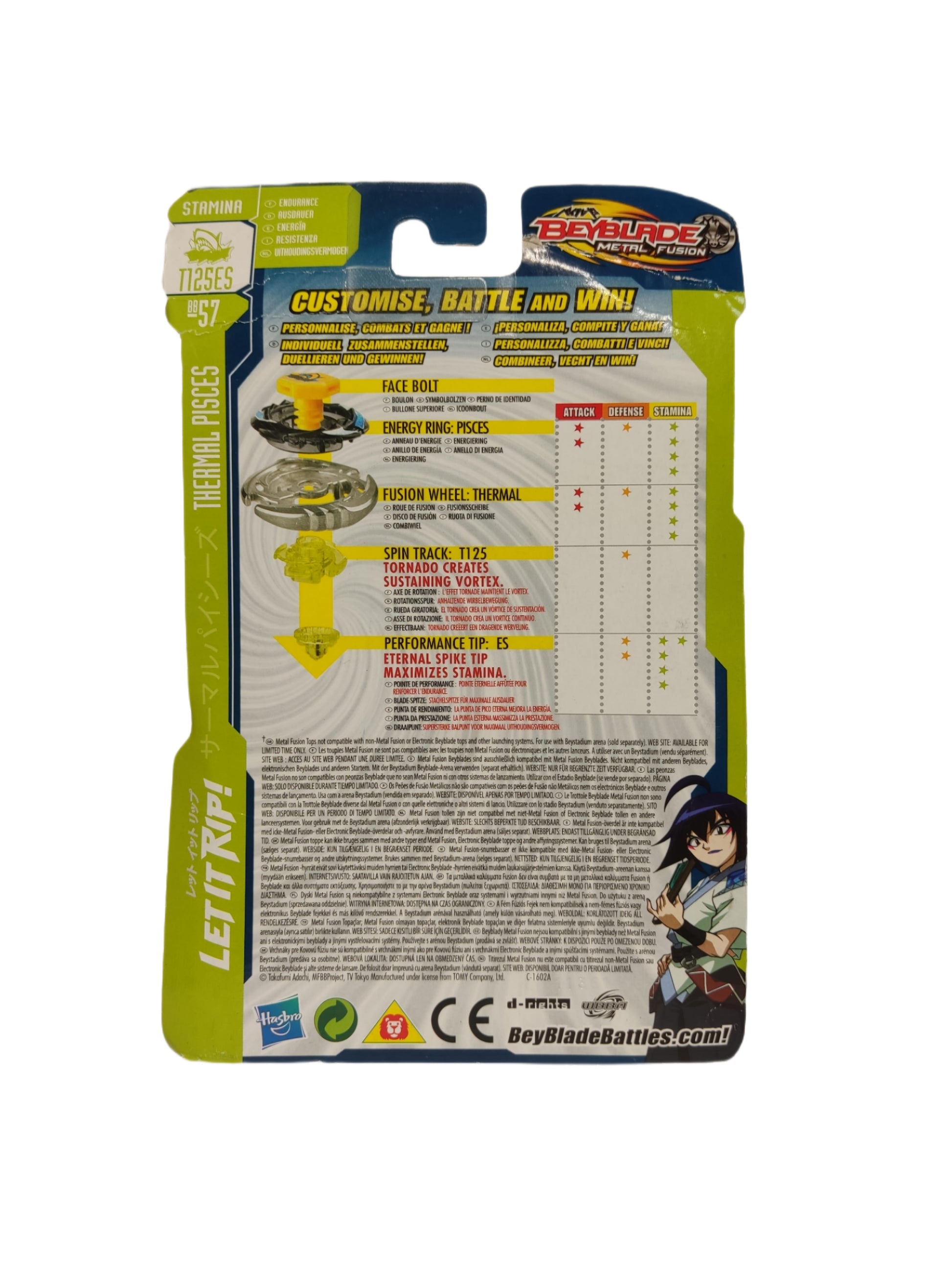 Thermal Pisces BB-57 T125ES Stamina Hasbro Beyblade Metal Fusion - Anime Beyond