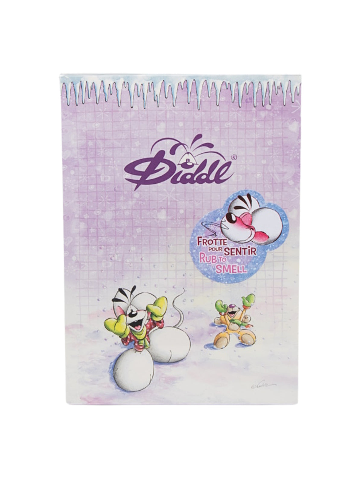 Diddl & Pimboli im Schnee Duftblock A5 Violett / schwarze Johannisbeere-Duft / Winterkollektion 2026 âïž VORBESTELLUNG