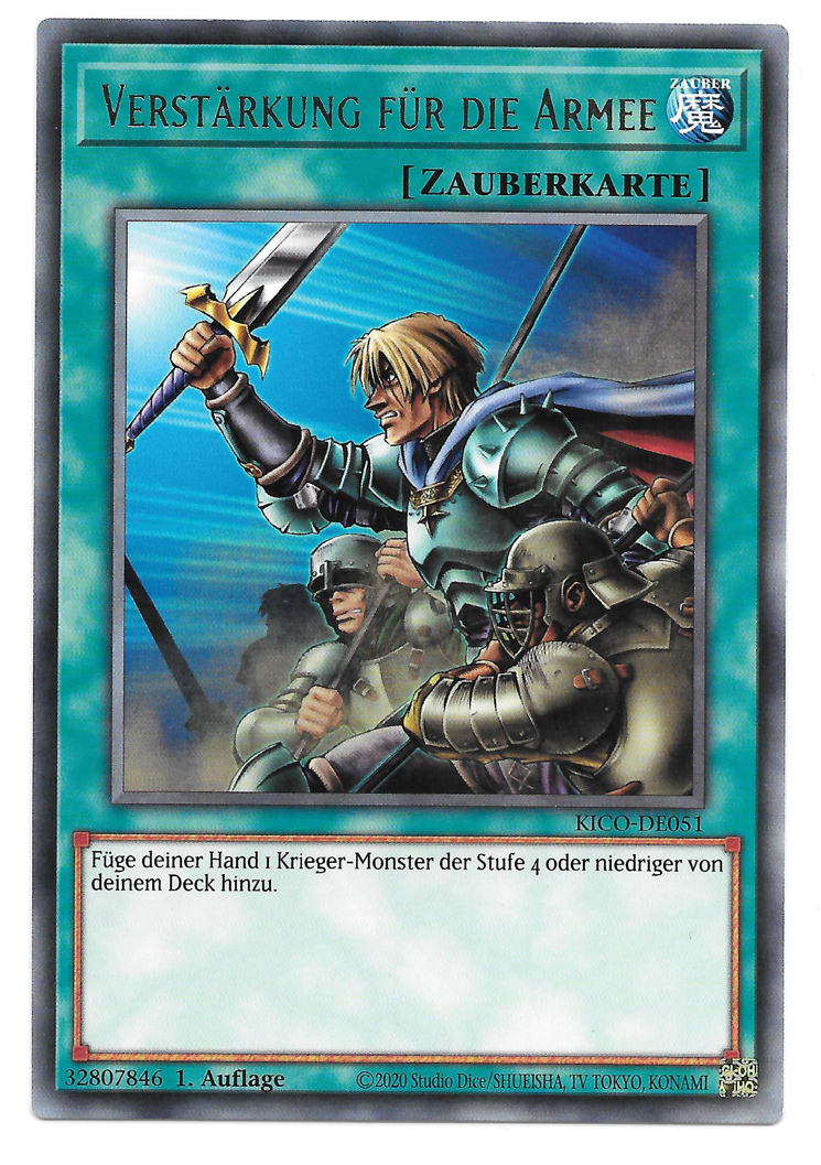 Yu-Gi-Oh! KICO-DE051 - Verstärkung für die Armee (Rare) - Anime Beyond