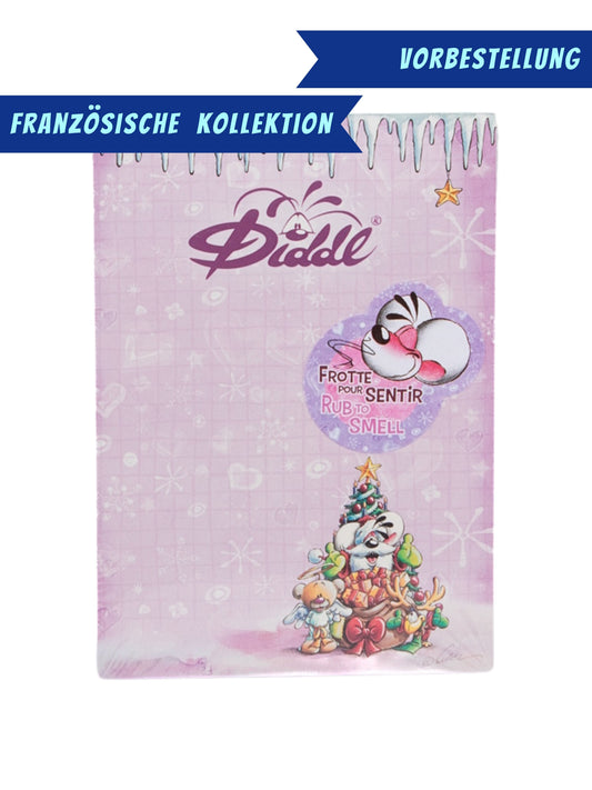Diddl Weihnachtsmann & Freunde mit Weihnachtsbaum Duftblock A6 Lila / Süßigkeiten-Duft / französische Winterkollektion 2026 ❄️ VORBESTELLUNG