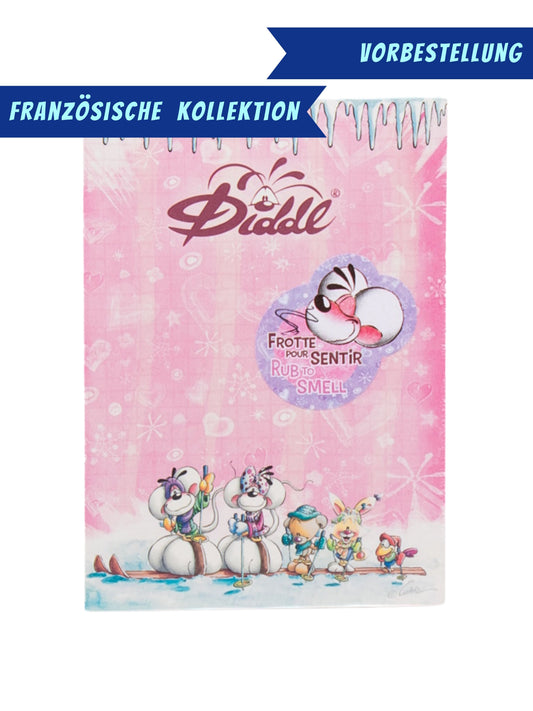 Diddl & Freunde Ski fahren Duftblock A6 Rosa / Kirsch-Duft / französische Winterkollektion 2026 ❄️ VORBESTELLUNG