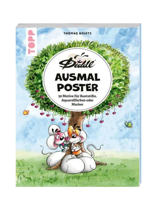 Diddl Ausmalposter / Malbuch mit 30 XXL-Motiven / TOPP Verlag