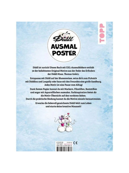 Diddl Ausmalposter / Malbuch mit 30 XXL-Motiven / TOPP Verlag