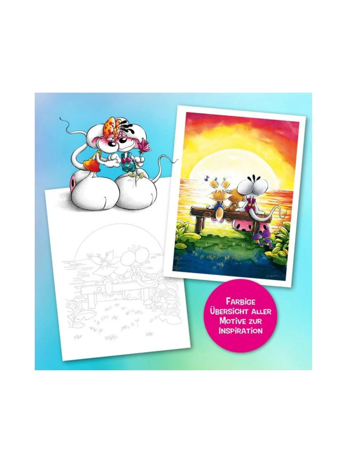 Diddl Ausmalposter / Malbuch mit 30 XXL-Motiven / TOPP Verlag