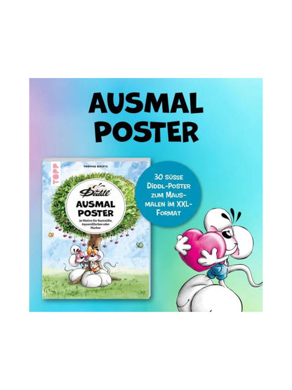 Diddl Ausmalposter / Malbuch mit 30 XXL-Motiven / TOPP Verlag