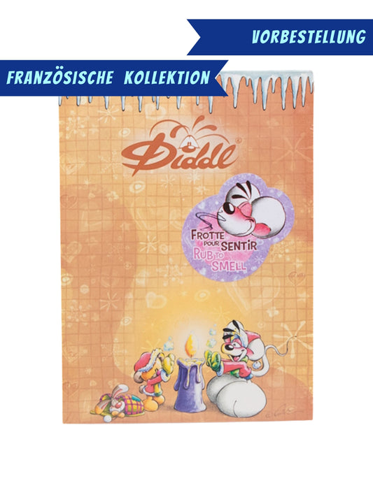 Diddl & Pimboli mit Kerze Duftblock A6 Orange / Honig-Duft/ französische Winterkollektion 2026 ❄️ VORBESTELLUNG