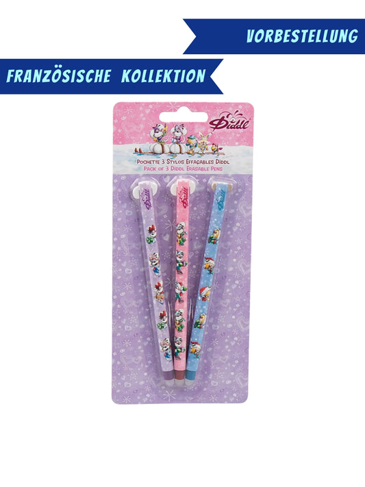Diddl radierbare Stifte 3er-Set / französische Winterkollektion 2026 ❄️ VORBESTELLUNG