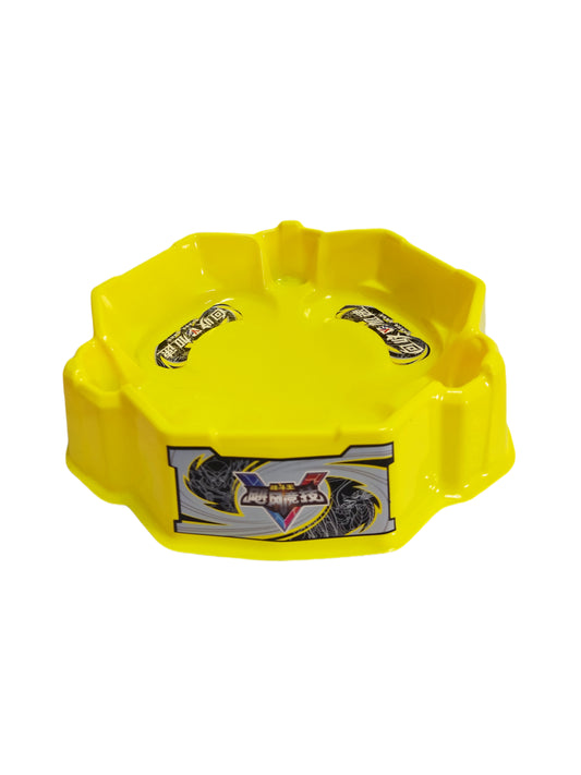 Gelbe sechseckige Beyblade Arena mit Stickern - Anime Beyond