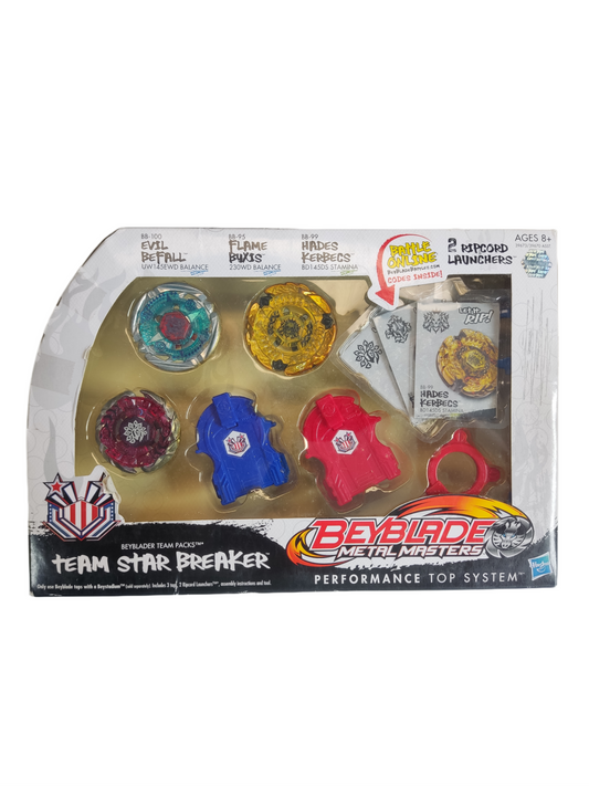 Team Star Breaker Set - Hasbro Beyblade Metal Masters (Evil Befall, Flame Byxis und Hades Kerbecs) - Anime Beyond