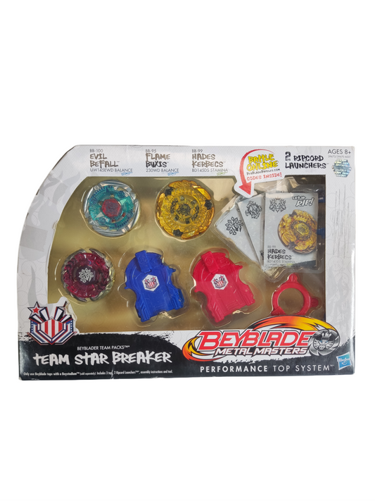 Team Star Breaker Set - Hasbro Beyblade Metal Masters (Evil Befall, Flame Byxis und Hades Kerbecs)