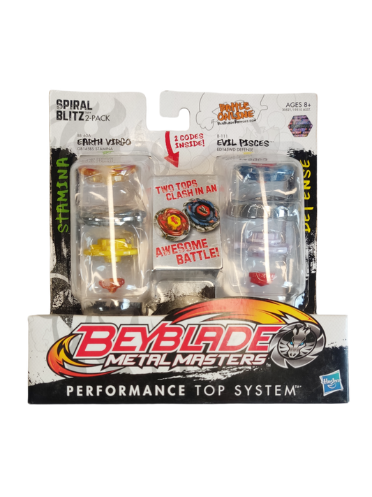2-Pack: Earth Virgo BB-60A and Evil Pisces B-111 Hasbro Beyblade Metal Masters