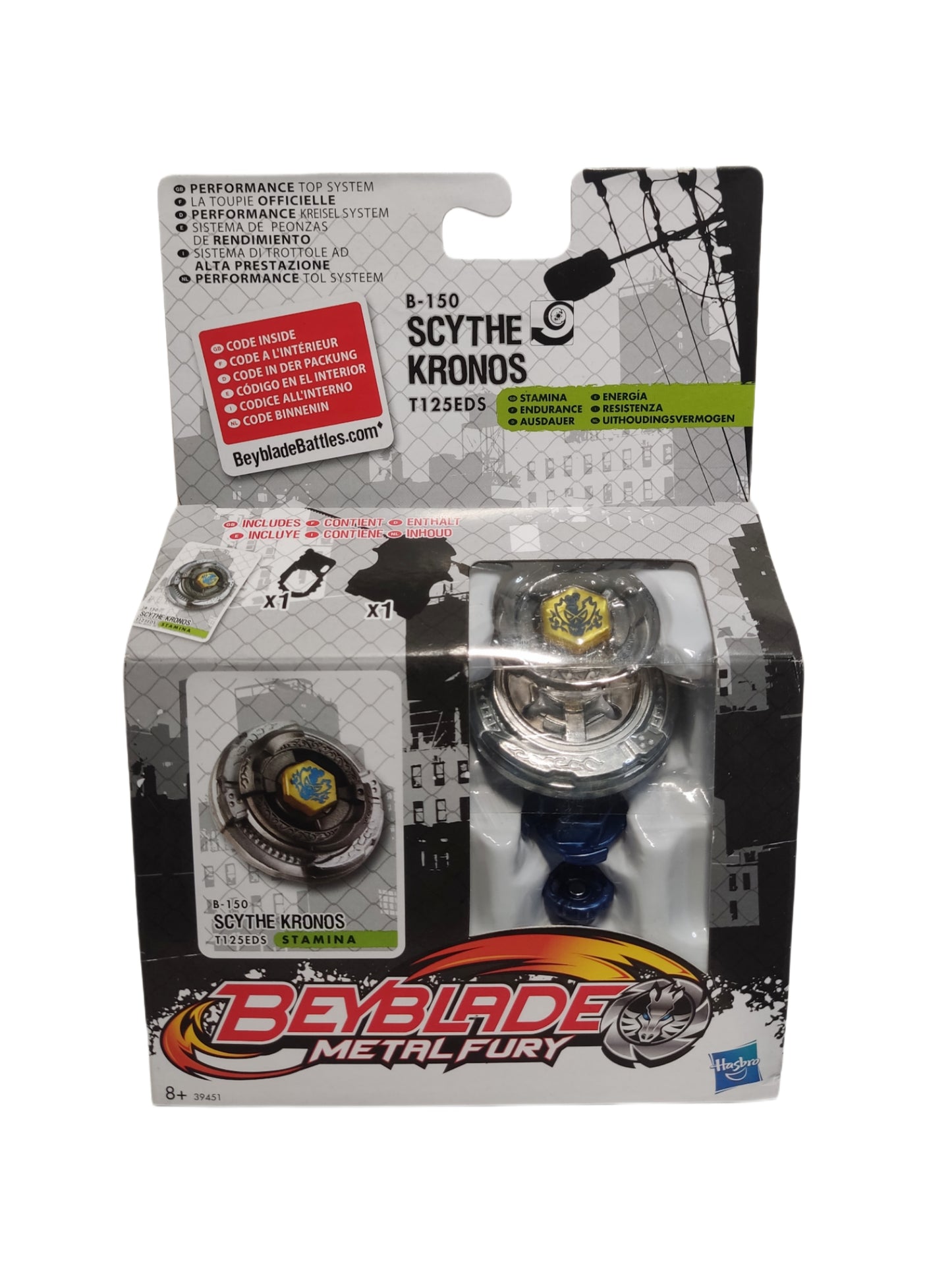 Scythe Kronos B-150 T125EDS Stamina Hasbro Beyblade Metal Fury