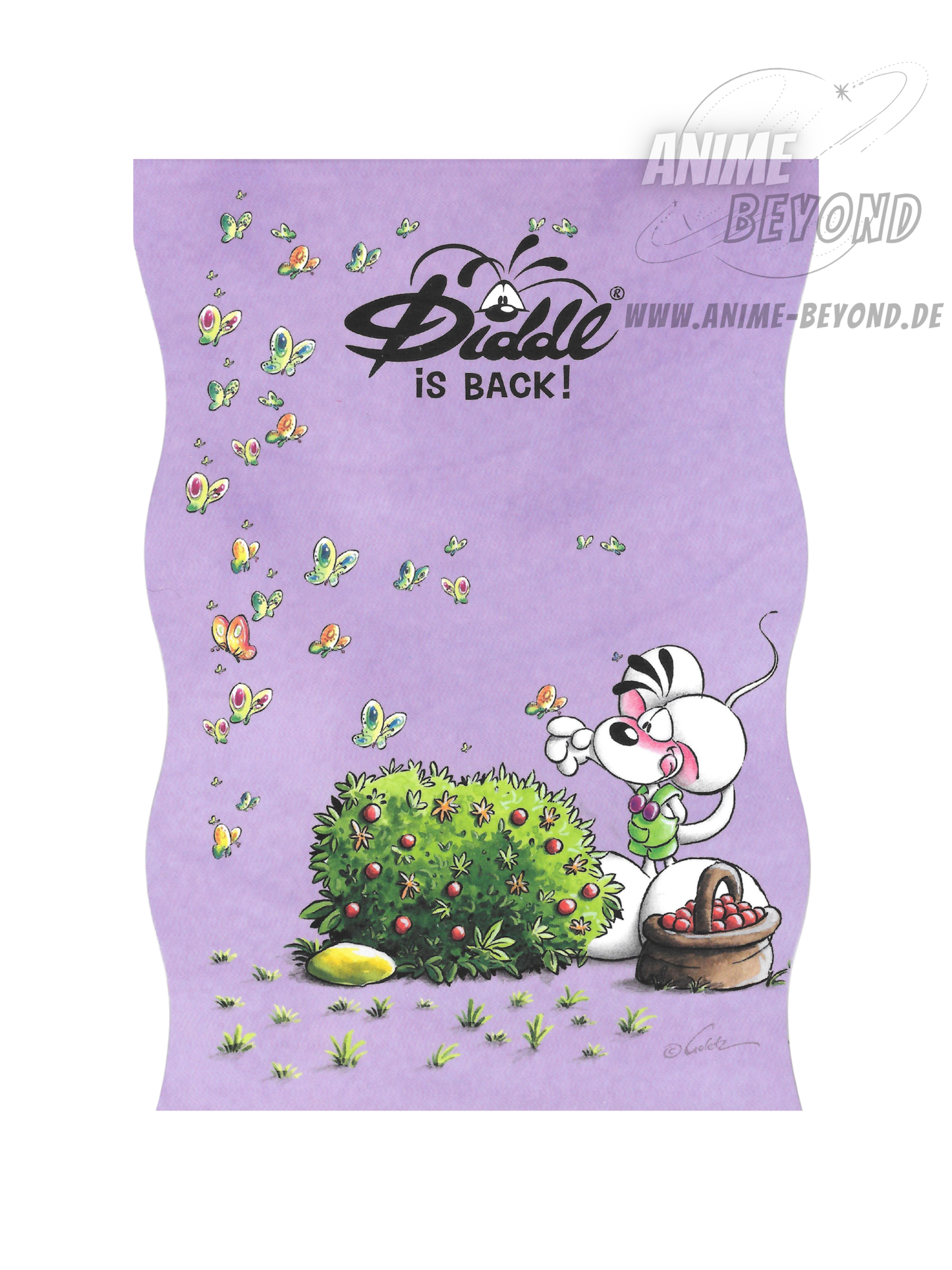 Diddl is Back Blockblatt aus A6 Block Lila Beeren pflücken Blockfrisch 1 Blatt 23789 K1.1