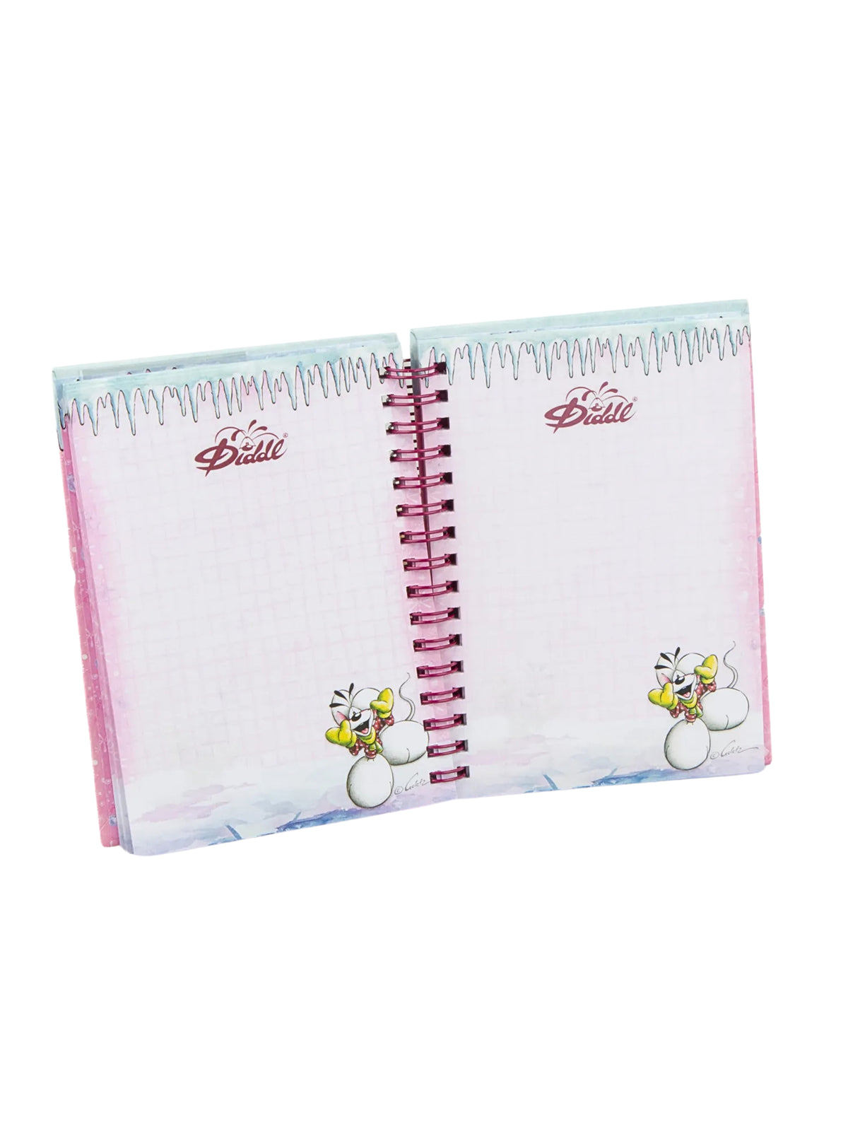 Diddl & Diddlina A6 Spiralnotizbuch mit Duft-Dekoration Rosa & Lila / Motiv frei wählbar / Winterkollektion 2026 ❄️ VORBESTELLUNG