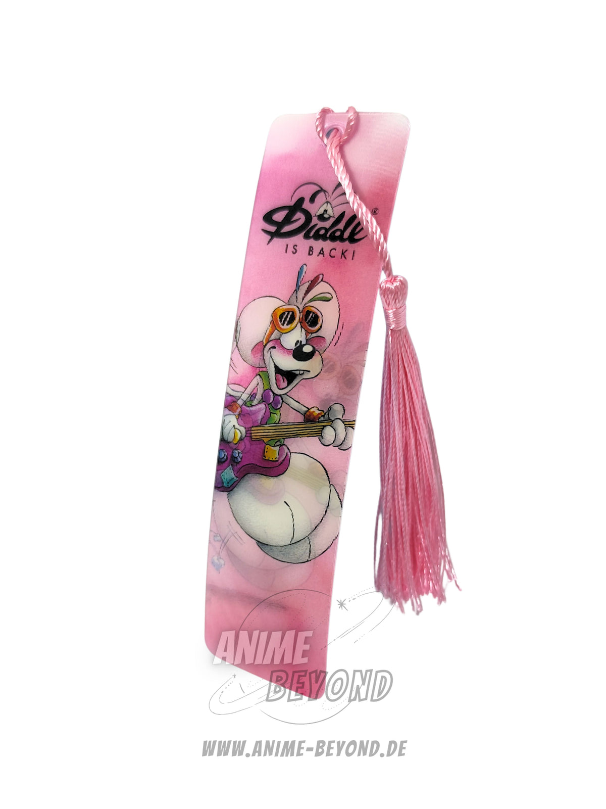 Rosa Diddl Gitarrist 3D Wackelbild Lesezeichen - Diddl is Back