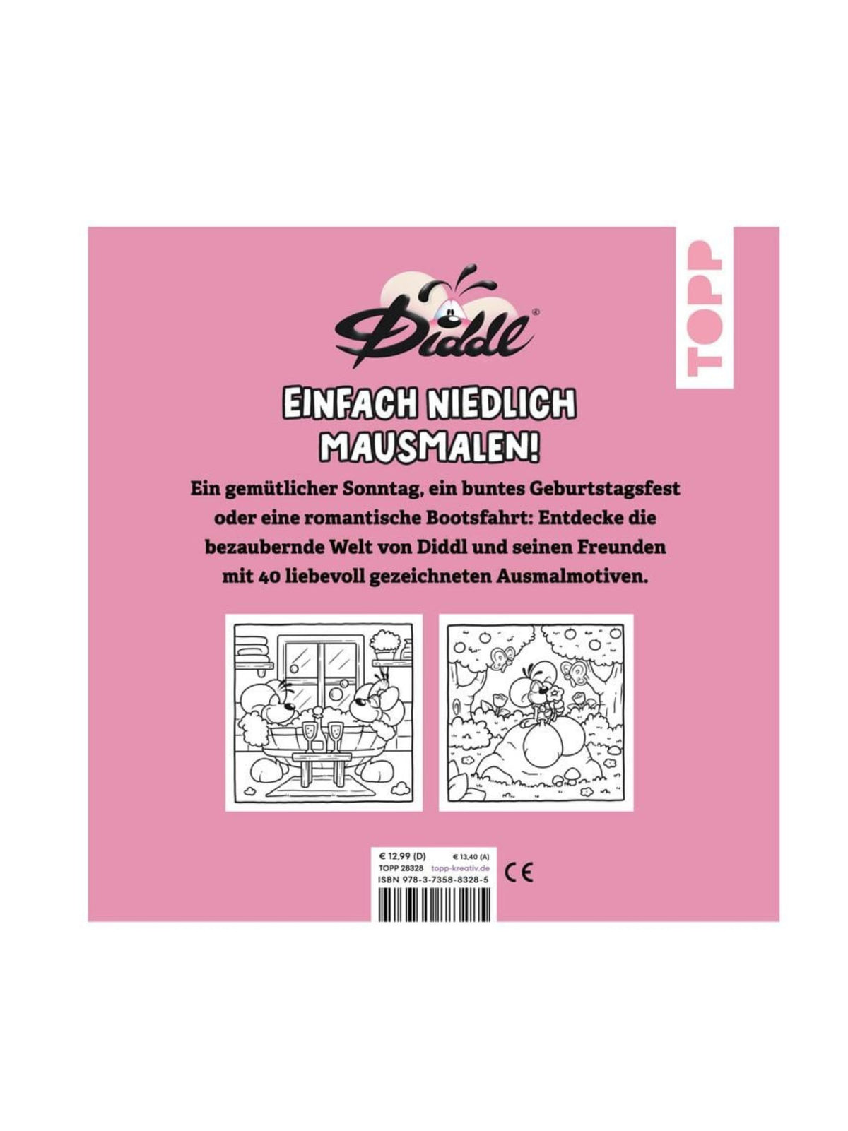 Vorbestellen: Diddl Cosy Life Ausmalbuch / 40 Motive / „Einfach niedlich ausmalen“