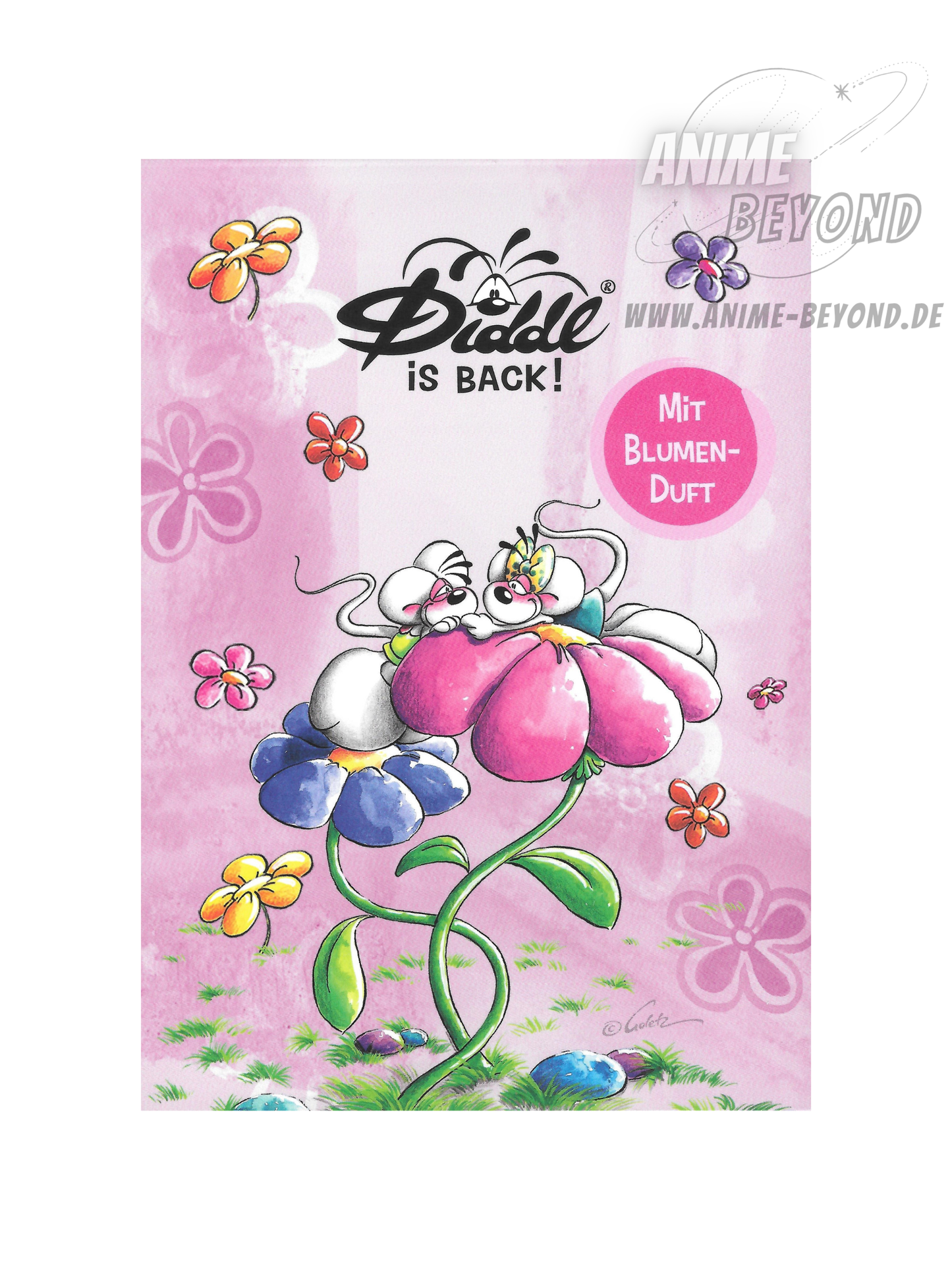 Diddl is Back Blockblatt aus A6 Duftblock mit Blumen-Duft Lila Blockfrisch 1 Blatt 23788 K1.3