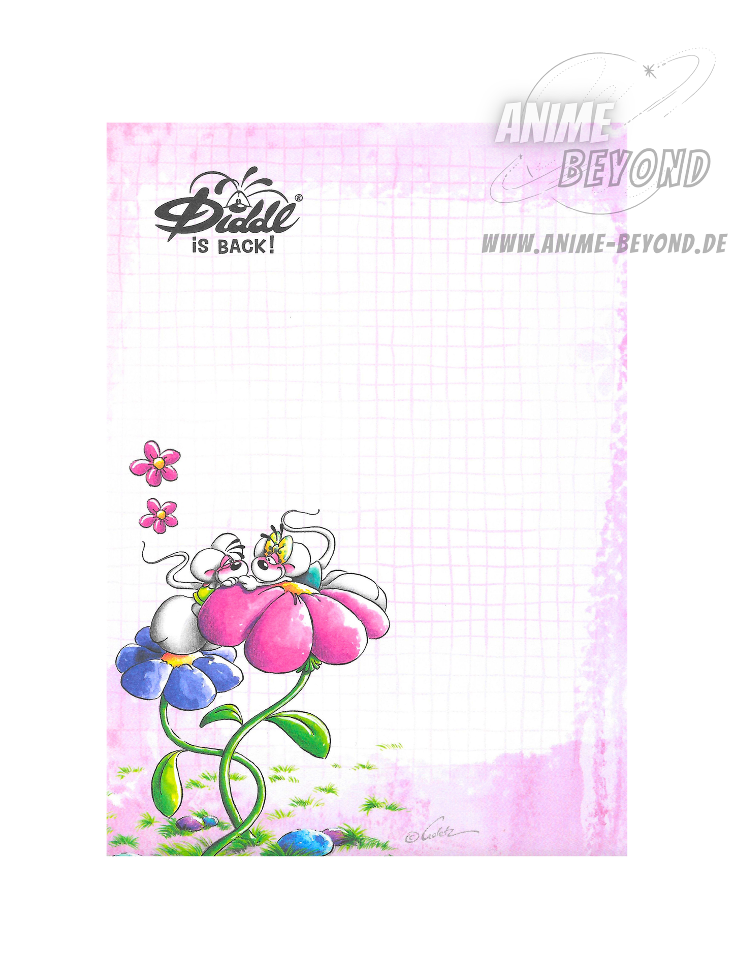 Diddl is Back Blockblatt aus A6 Duftblock mit Blumen-Duft Lila Blockfrisch 1 Blatt 23788 K1.3