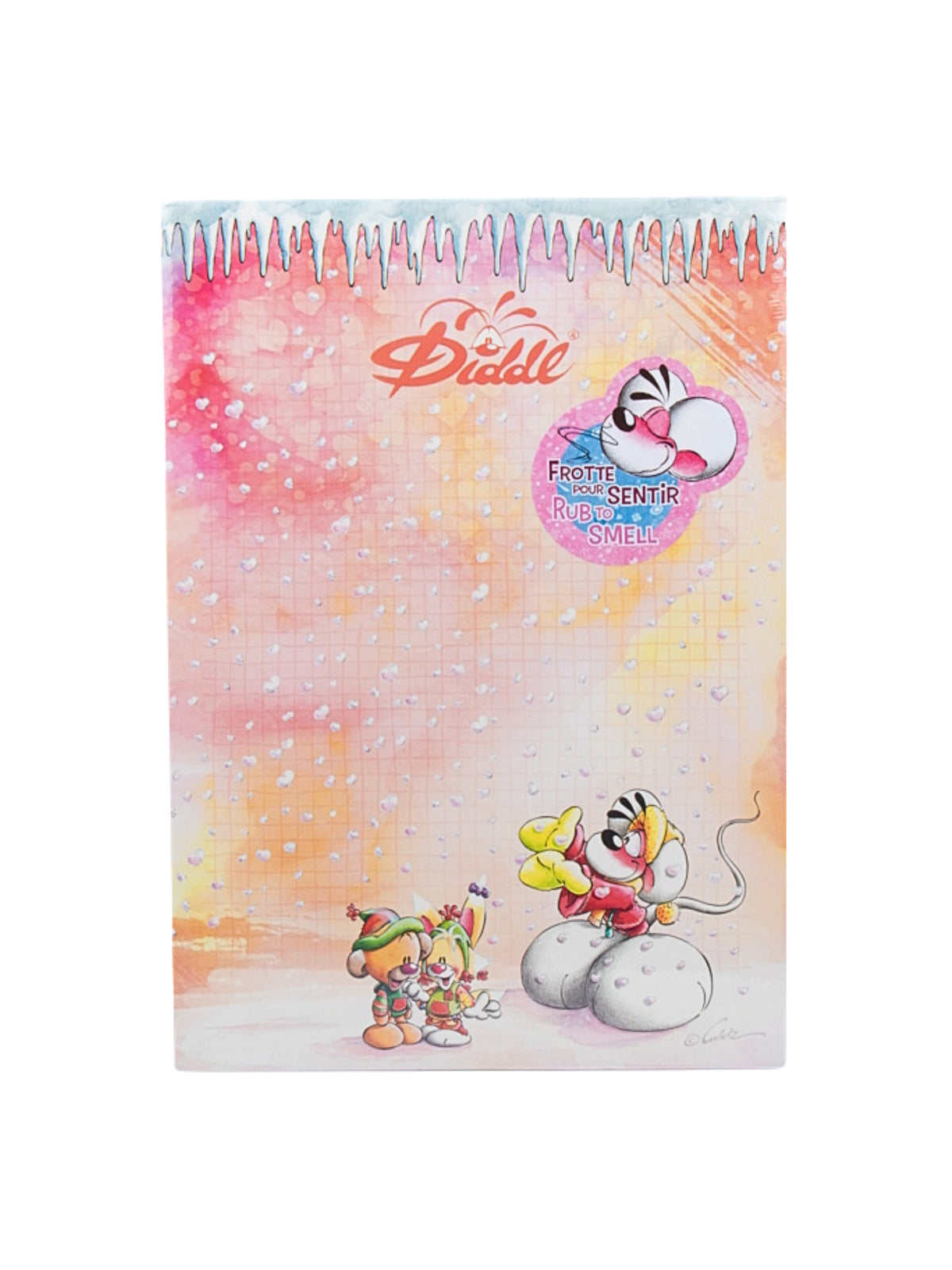 Diddl & Freunde Schneefall Duftblock A4 Orange / Süßorangen-Duft / Winterkollektion 2026 ❄️ VORBESTELLUNG