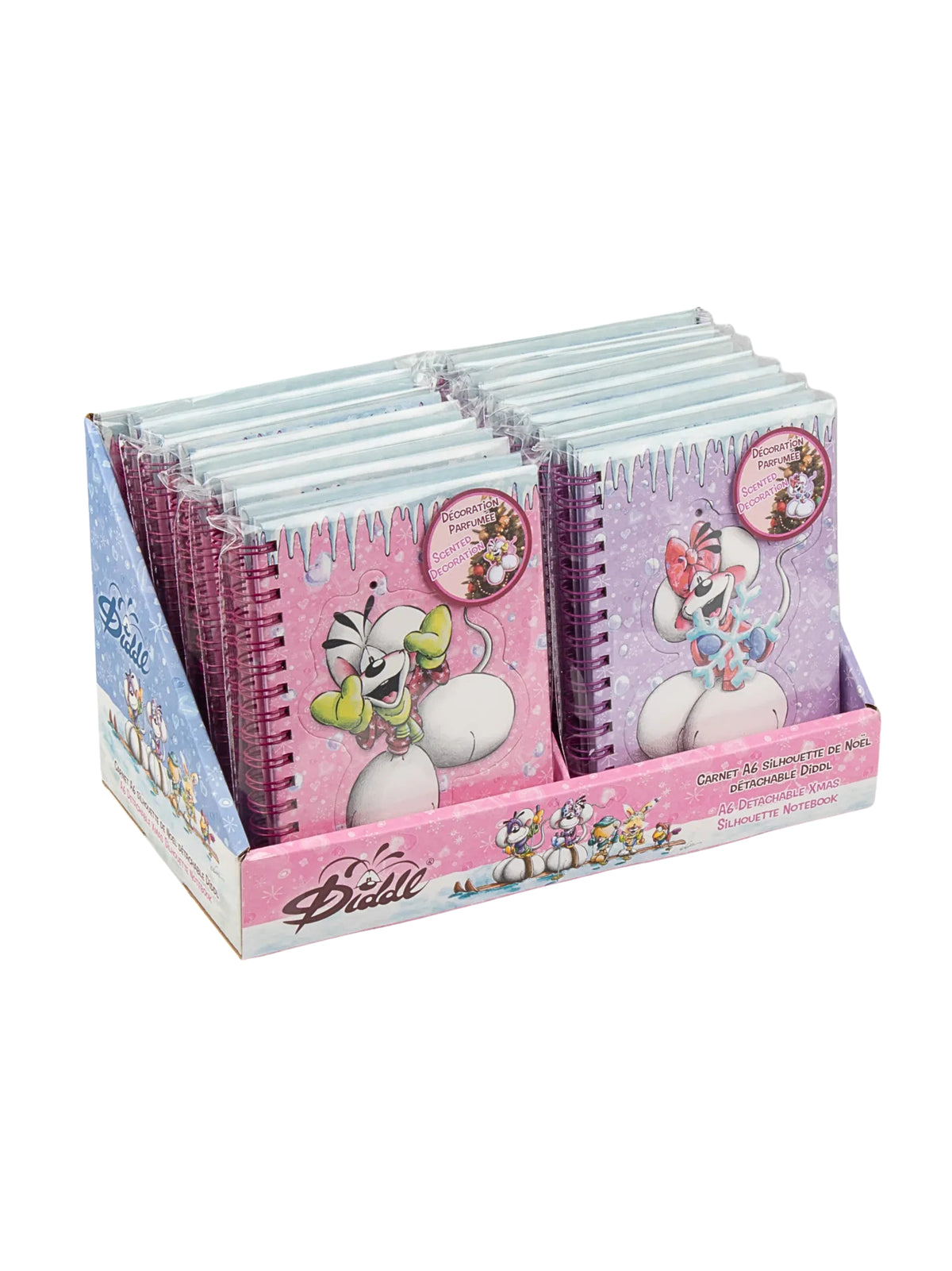 Diddl & Diddlina A6 Spiralnotizbuch mit Duft-Dekoration Rosa & Lila / Motiv frei wählbar / Winterkollektion 2026 ❄️ VORBESTELLUNG