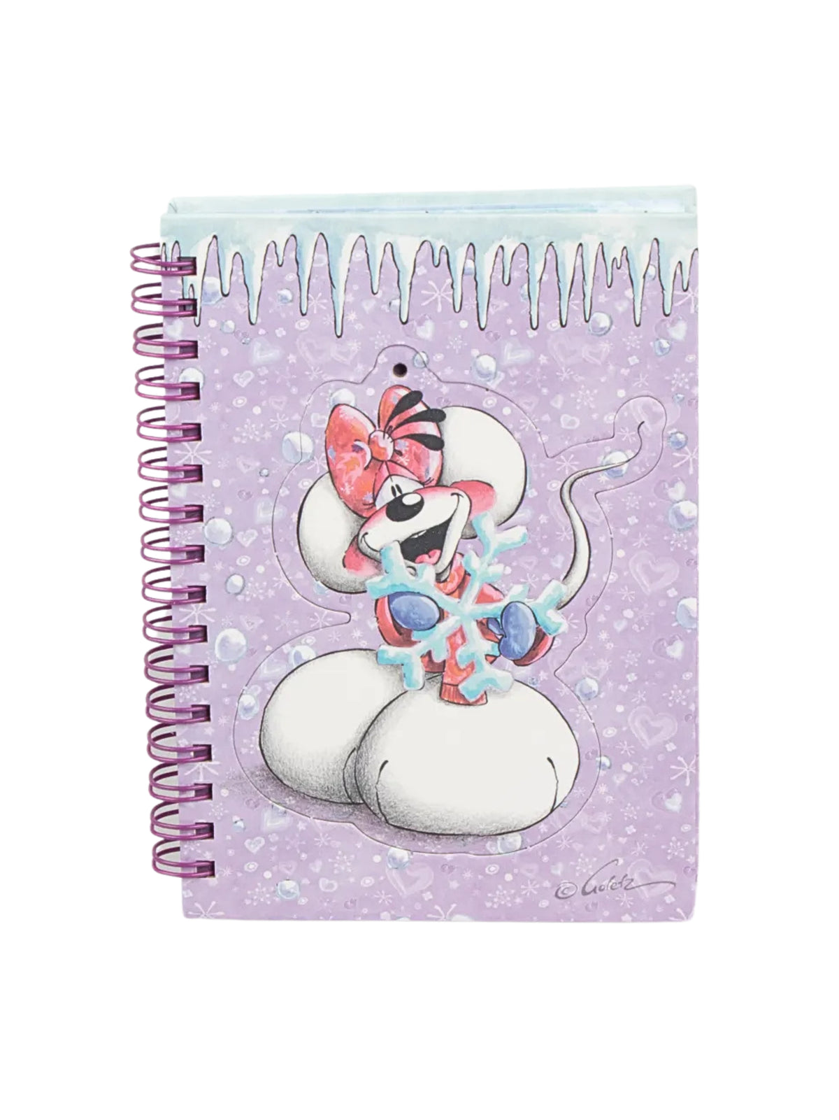 Diddl & Diddlina A6 Spiralnotizbuch mit Duft-Dekoration Rosa & Lila / Motiv frei wählbar / Winterkollektion 2026 ❄️ VORBESTELLUNG