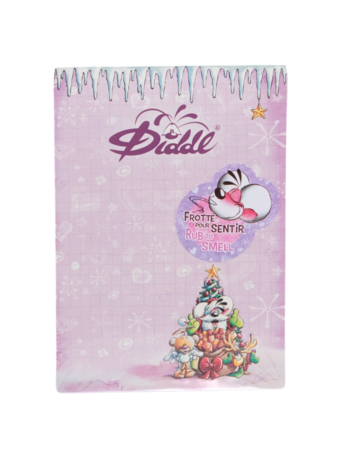 Diddl Weihnachtsmann & Freunde mit Weihnachtsbaum Duftblock A6 Lila / Süßigkeiten-Duft / Winterkollektion 2026 ❄️ VORBESTELLUNG